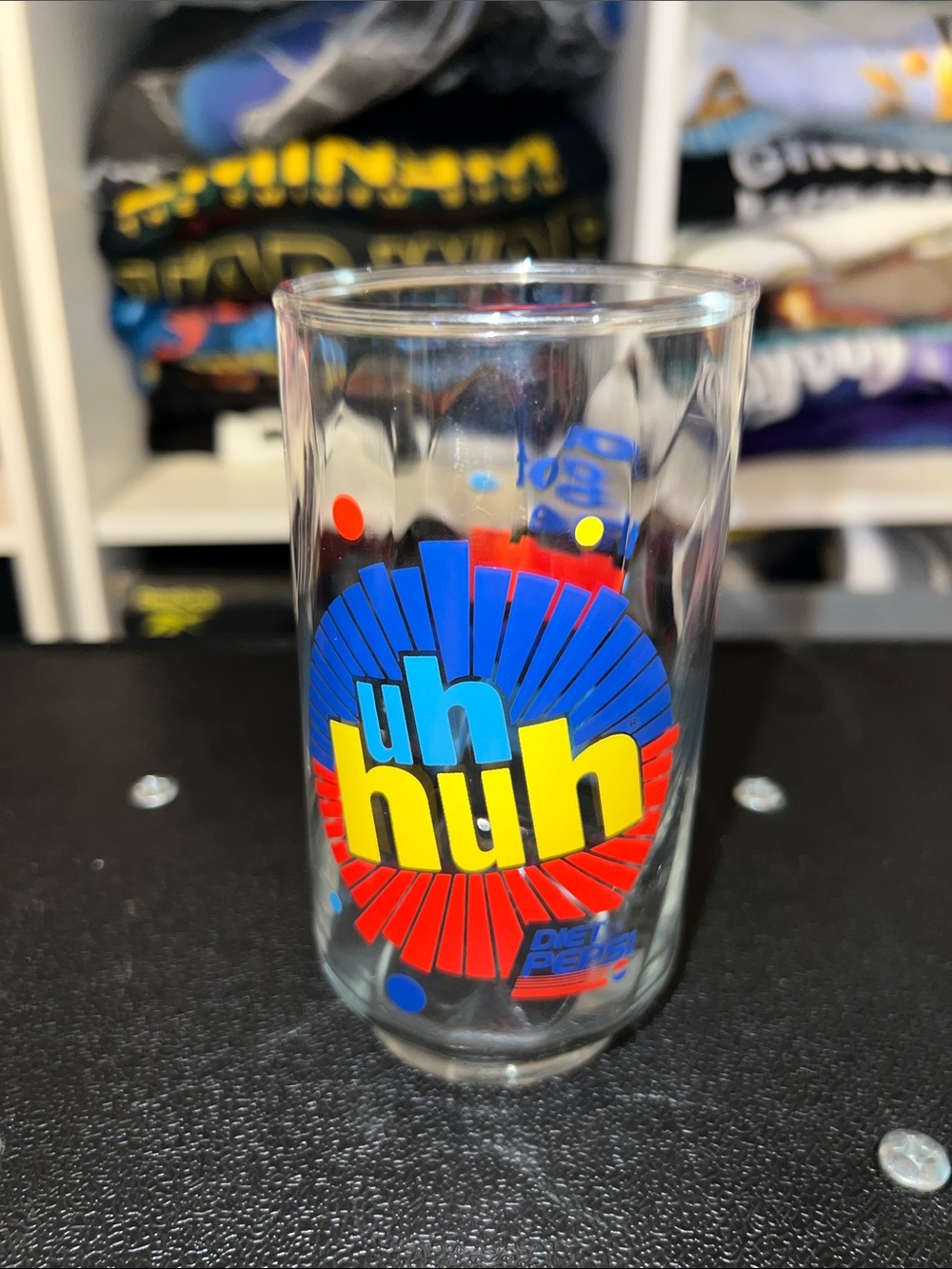 Pepsi blue red yellow 'uh huh' Logo Glass